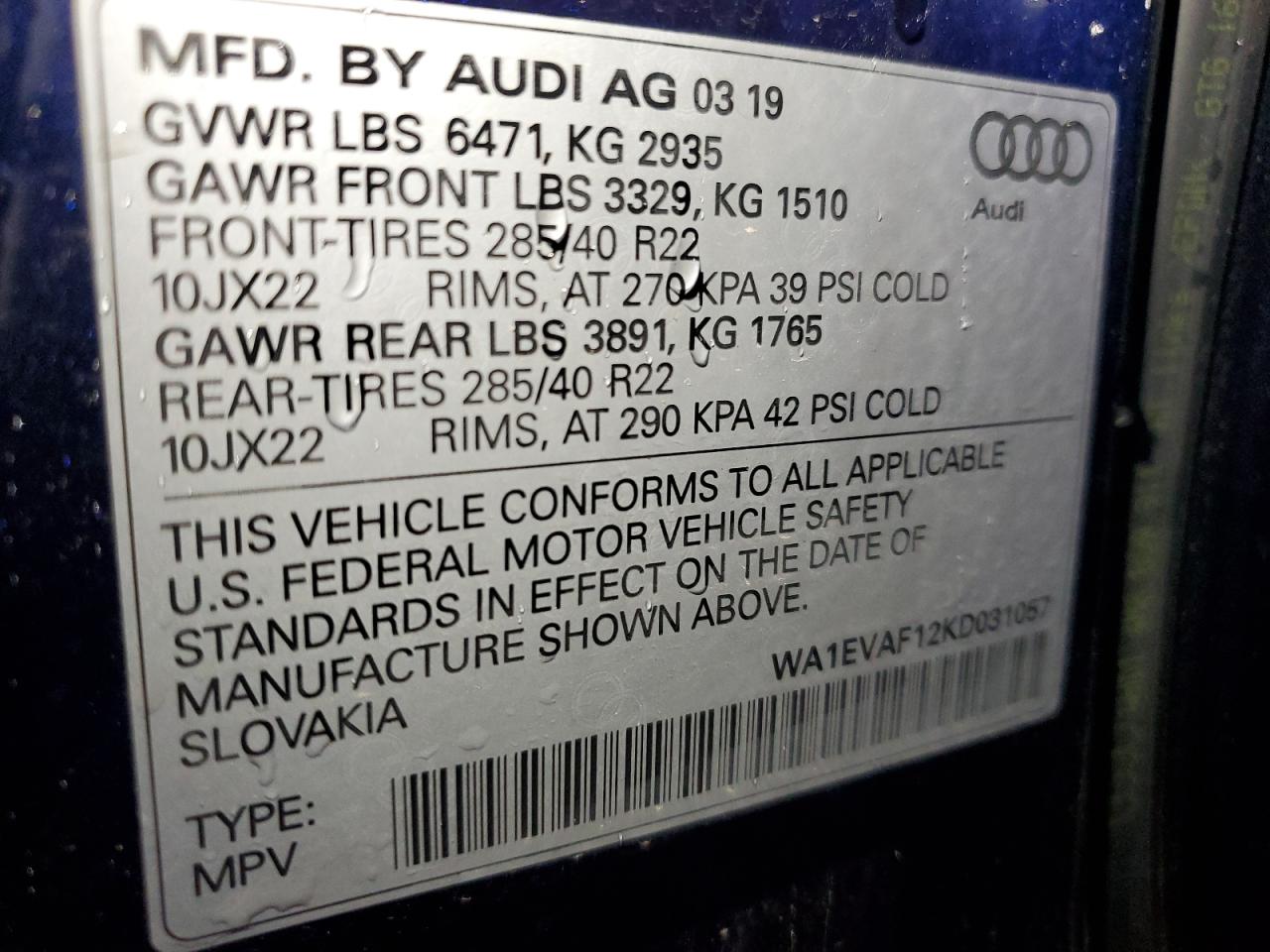 AUDI Q8 PREMIUM PLUS S-LINE