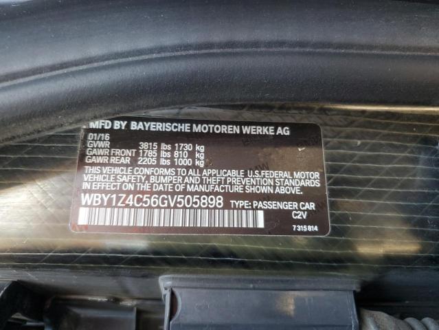 2016 BMW I3 REX WBY1Z4C56GV505898