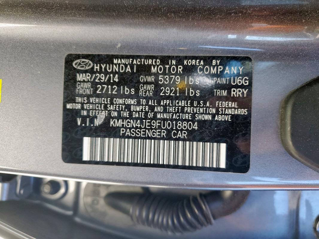 2015 HYUNDAI GENESIS 3. - KMHGN4JE9FU018804