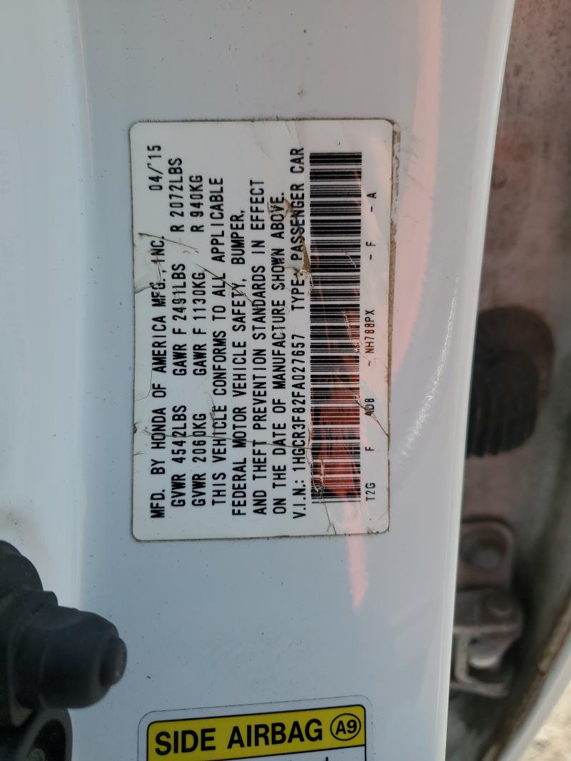 2015 HONDA ACCORD EXL - 1HGCR3F82FA027657