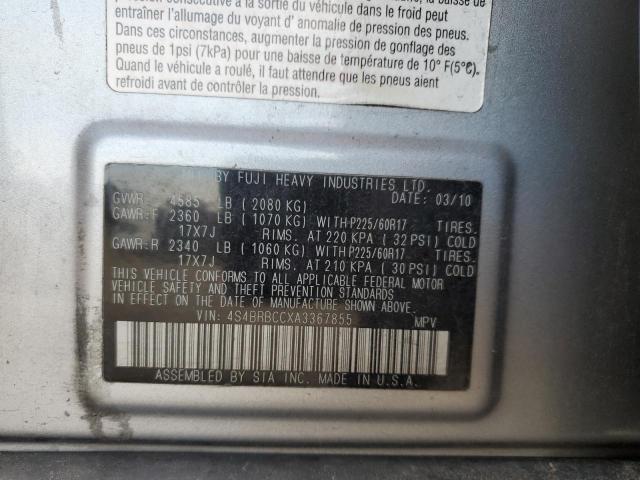 2010 SUBARU OUTBACK 2.5I PREMIUM - 4S4BRBCCXA3367855