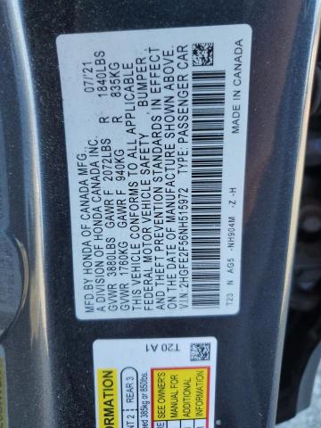 2022 HONDA CIVIC SPORT - 2HGFE2F56NH515972