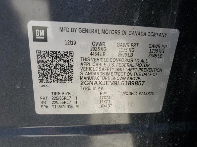 2020 CHEVROLET EQUINOX LT - 2GNAXJEV9L6189857