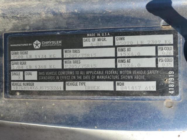 1988 DODGE DAKOTA #3286525180