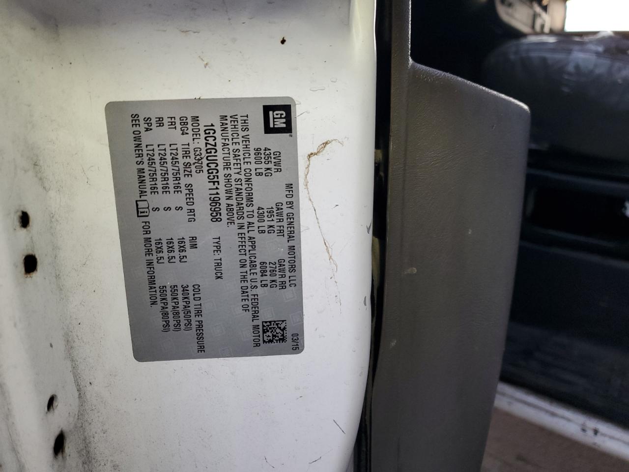 Lot #3262040460 2015 CHEVROLET EXPRESS G3