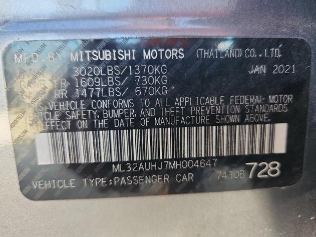 2021 MITSUBISHI MIRAGE ES - ML32AUHJ7MH004647
