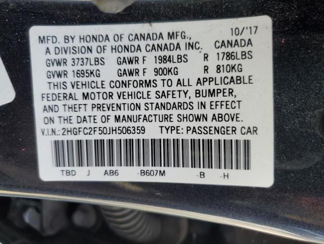 2018 HONDA CIVIC LX - 2HGFC2F50JH506359