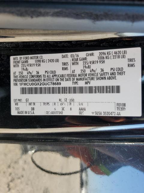 2016 FORD ESCAPE SE - 1FMCU0GX2GUC78689