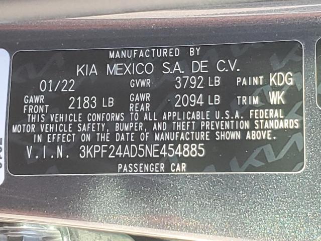 2022 KIA FORTE FE #3304170444