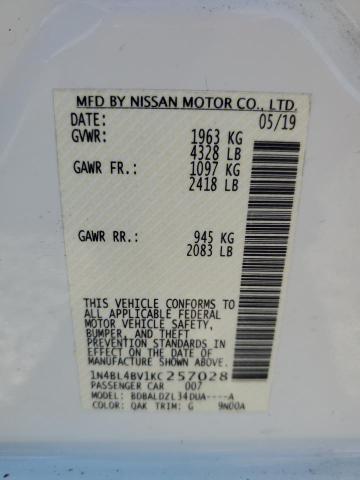 2019 NISSAN ALTIMA S #3294461496