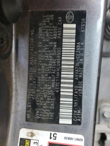 2020 TOYOTA CAMRY LE #3291377167