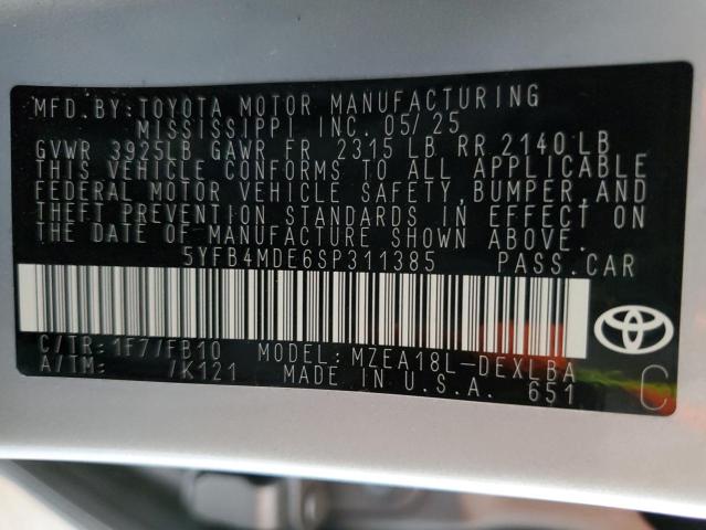 2025 TOYOTA COROLLA LE #3297067507