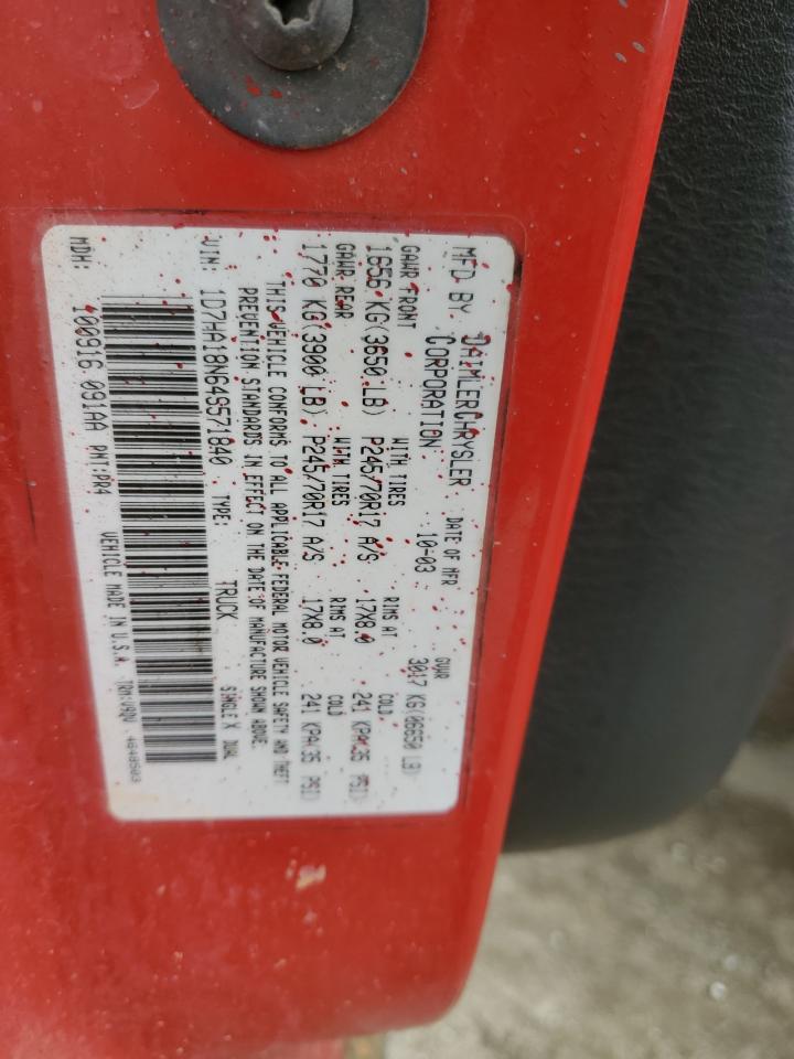 Lot #3273843167 2004 DODGE RAM 1500 S