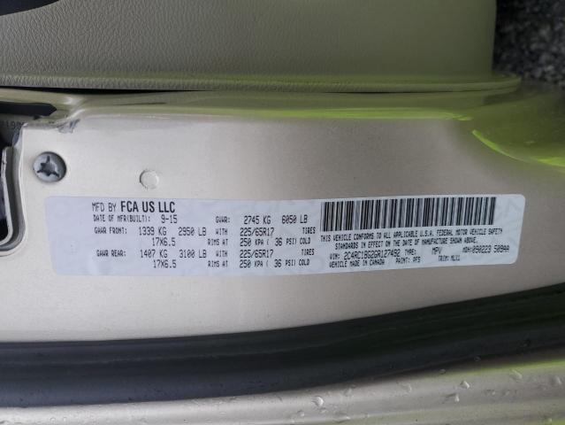 2016 CHRYSLER TOWN & COU - 2C4RC1BG2GR127492