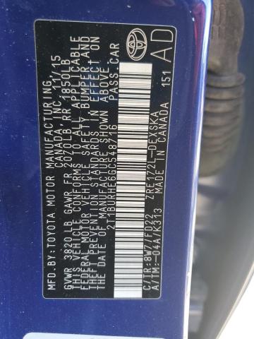 2016 TOYOTA COROLLA L - 2T1BURHE6GC548716