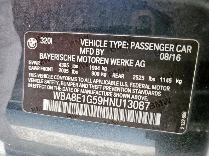 2017 BMW 320 I WBA8E1G59HNU13087