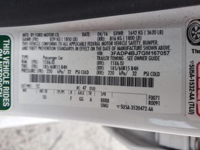 2016 FORD FIESTA SE - 3FADP4BJ7GM167057