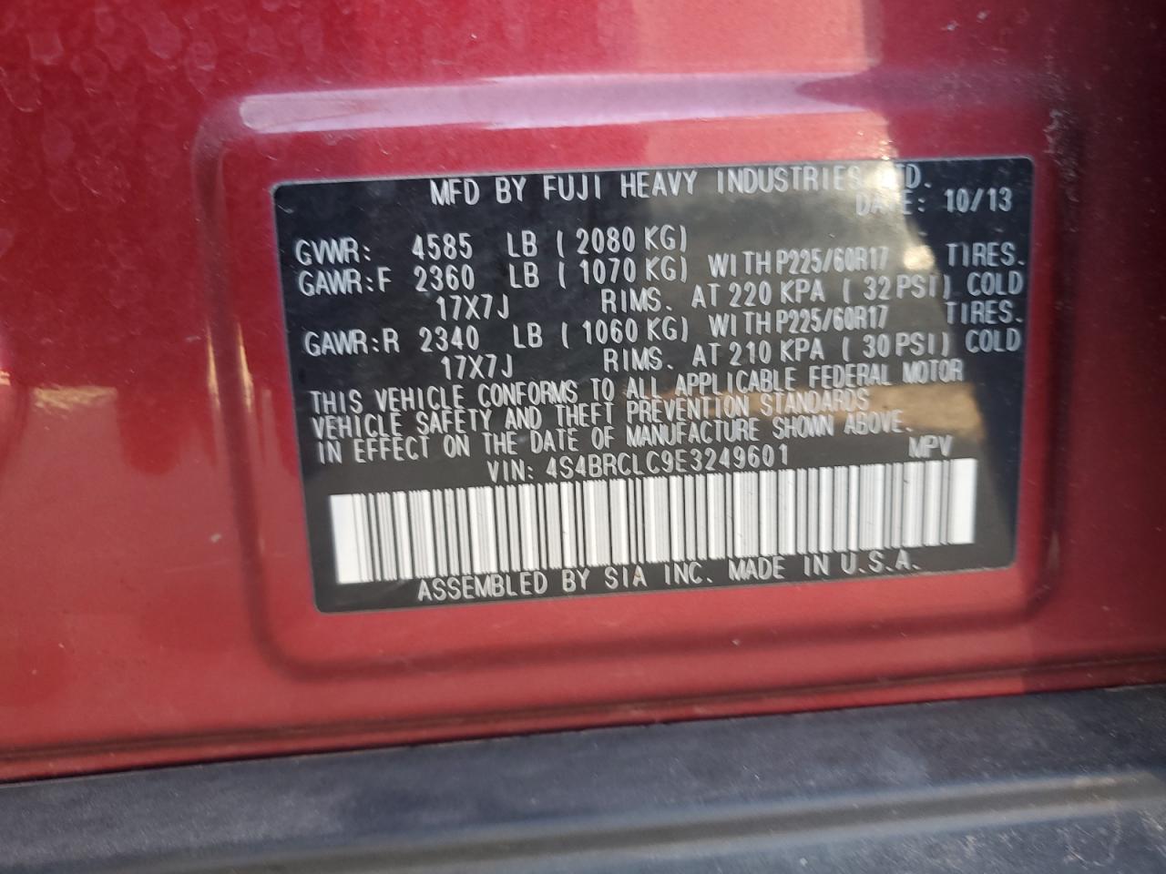 SUBARU OUTBACK 2.5I LIMITED