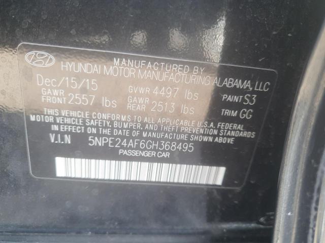 2016 HYUNDAI SONATA SE 5NPE24AF6GH368495