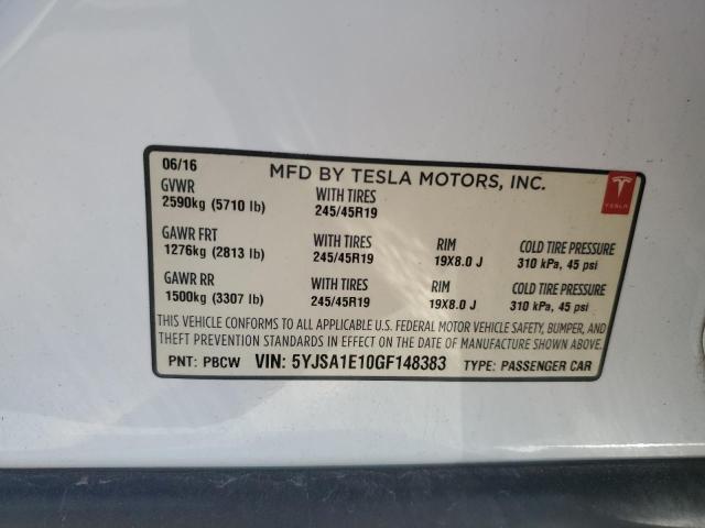 2016 TESLA MODEL S #3287792109