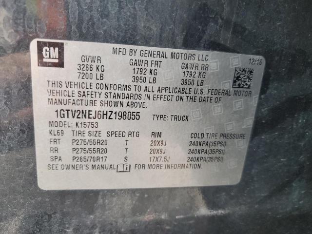 2017 GMC SIERRA K1500 SLT 1GTV2NEJ6HZ198055