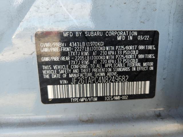 2022 SUBARU CROSSTREK PREMIUM JF2GTAPC4N8249682