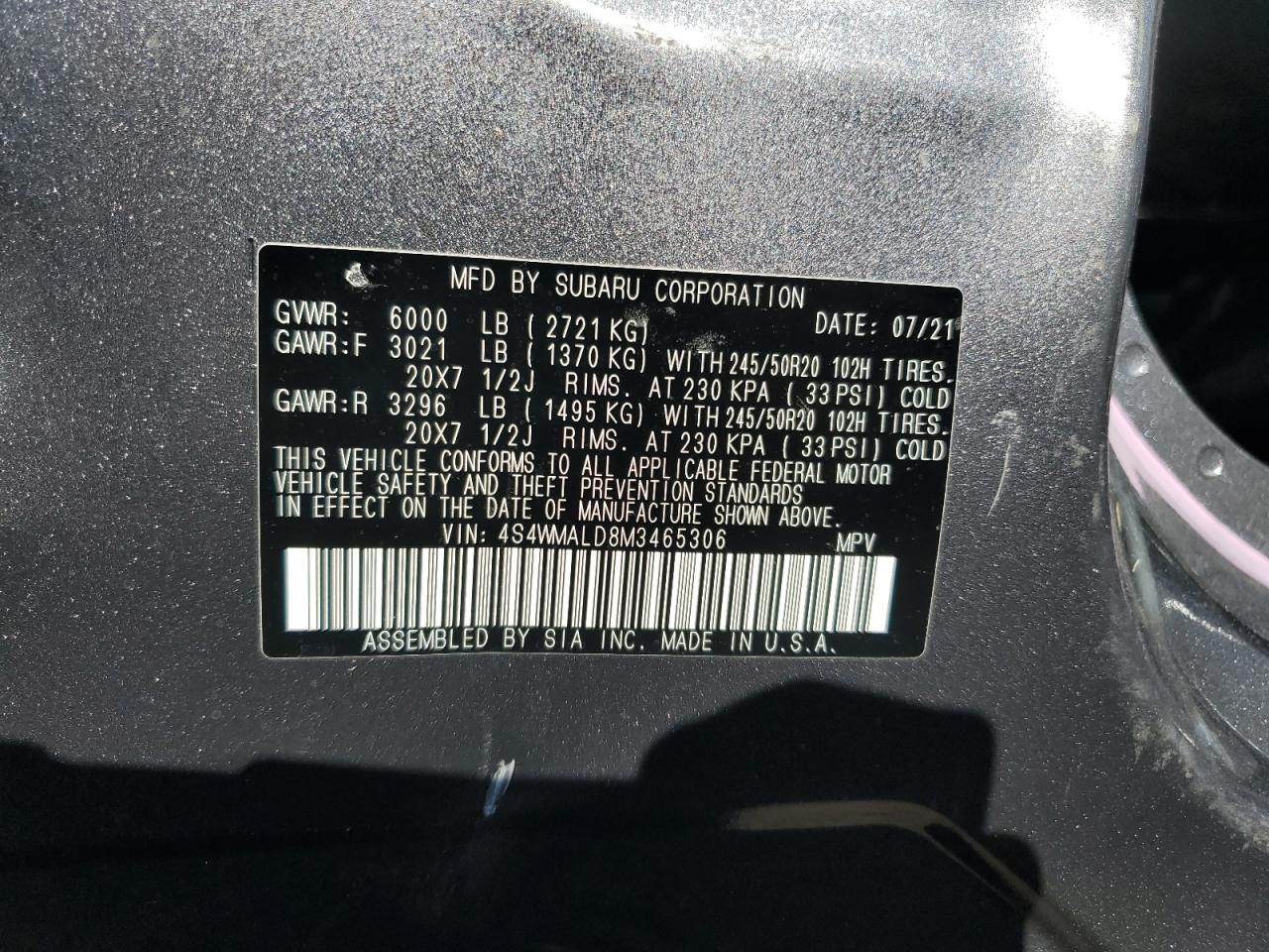 SUBARU ASCENT LIMITED