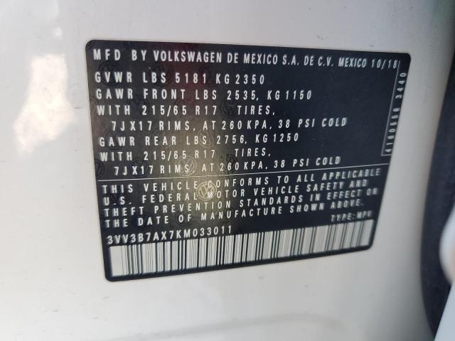 2019 VOLKSWAGEN TIGUAN SE - 3VV3B7AX7KM033011