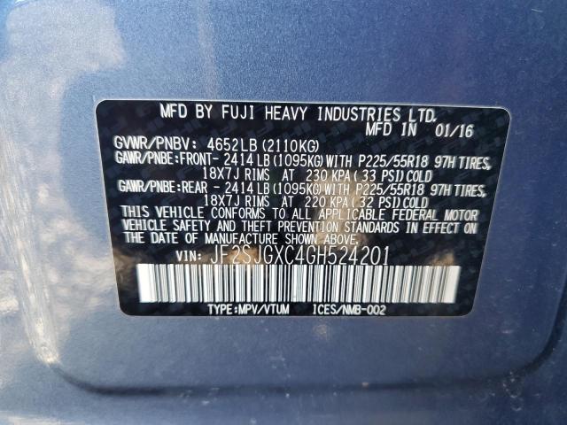 2016 SUBARU FORESTER 2 - JF2SJGXC4GH524201