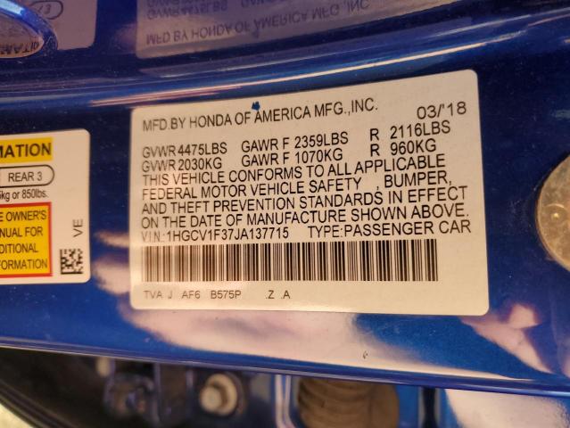 2018 HONDA ACCORD SPO - 1HGCV1F37JA137715