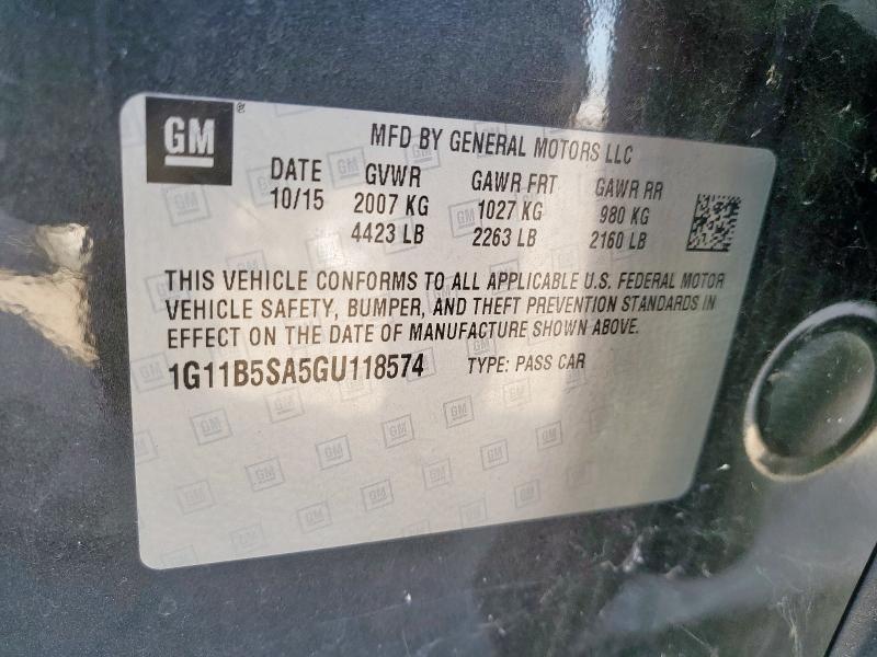 2016 CHEVROLET MALIBU LIM 1G11B5SA5GU118574