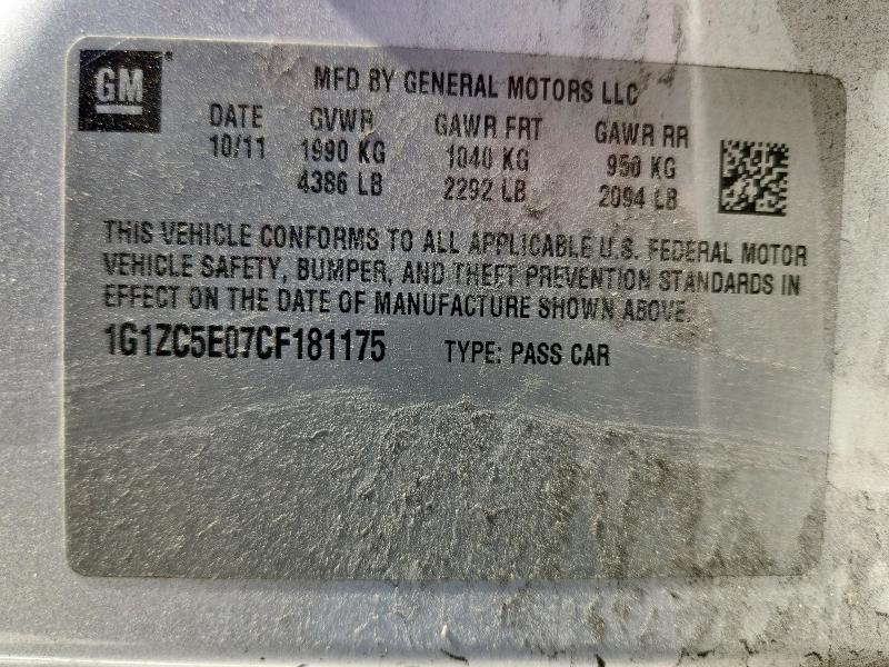 2012 CHEVROLET MALIBU 1LT #3319021283