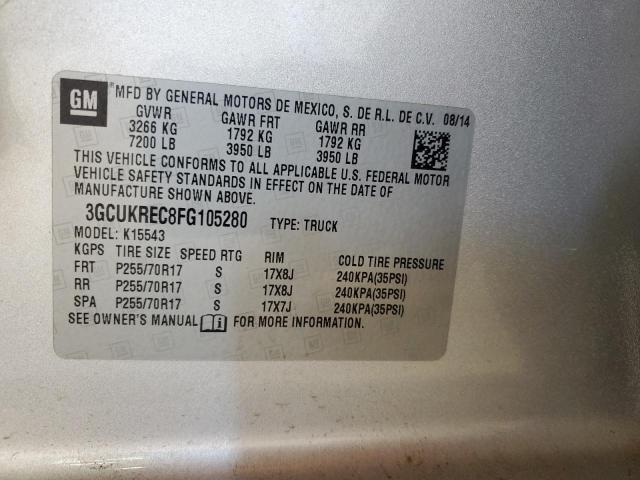 2015 CHEVROLET SILVERADO - 3GCUKREC8FG105280
