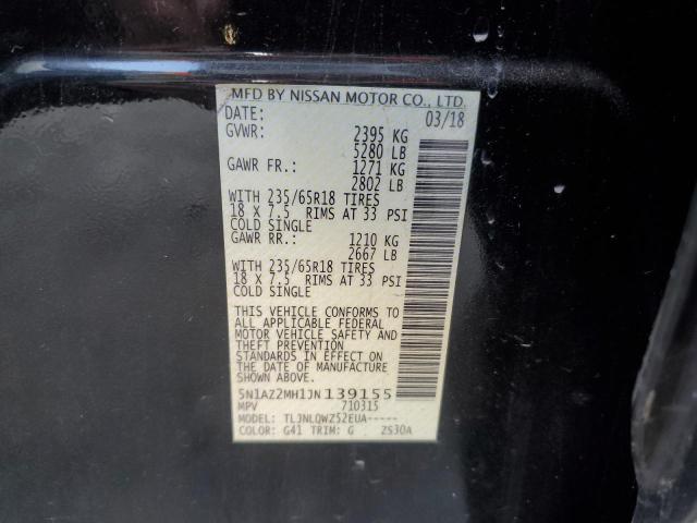 2018 NISSAN MURANO S 5N1AZ2MH1JN139155