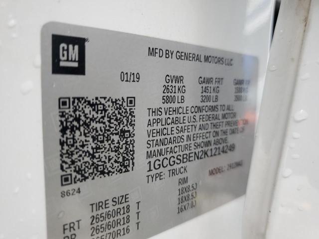 2019 CHEVROLET COLORADO 1GCGSBEN2K1214249