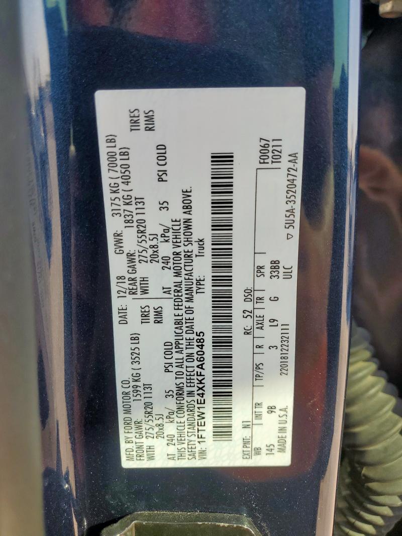 2019 FORD F150 SUPER #3284166592