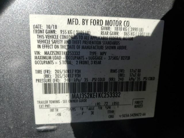 2019 FORD ECOSPORT T MAJ3S2KE1KC253332