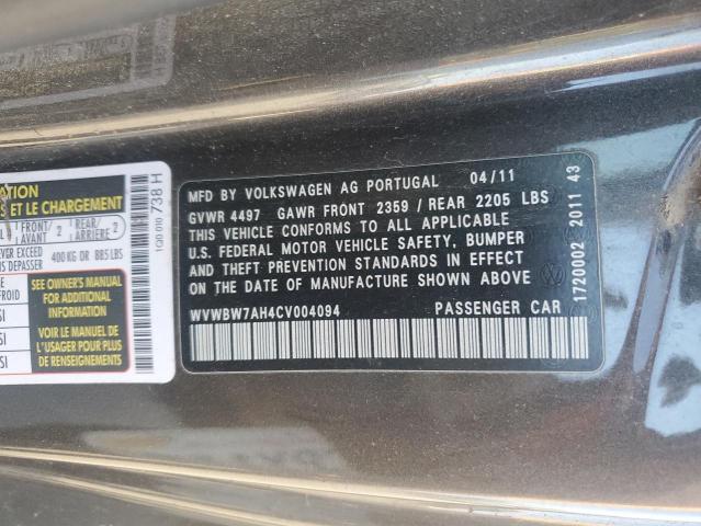 2012 VOLKSWAGEN EOS KOMFOR - WVWBW7AH4CV004094