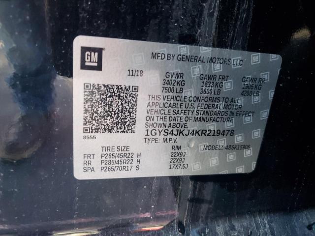 2019 CADILLAC ESCALADE P - 1GYS4JKJ4KR219478