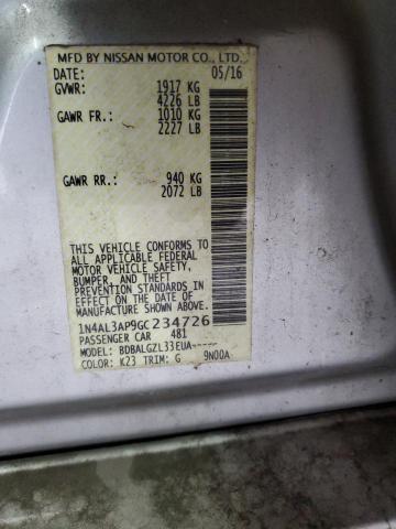 2016 NISSAN ALTIMA 2.5 - 1N4AL3AP9GC234726