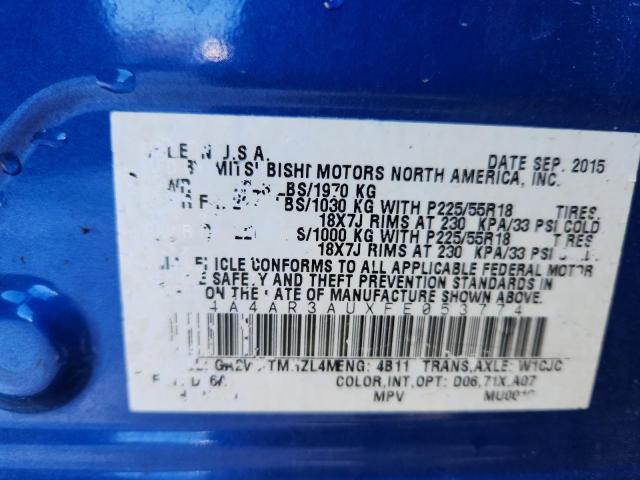 2015 MITSUBISHI OUTLANDER - 4A4AR3AUXFE053774