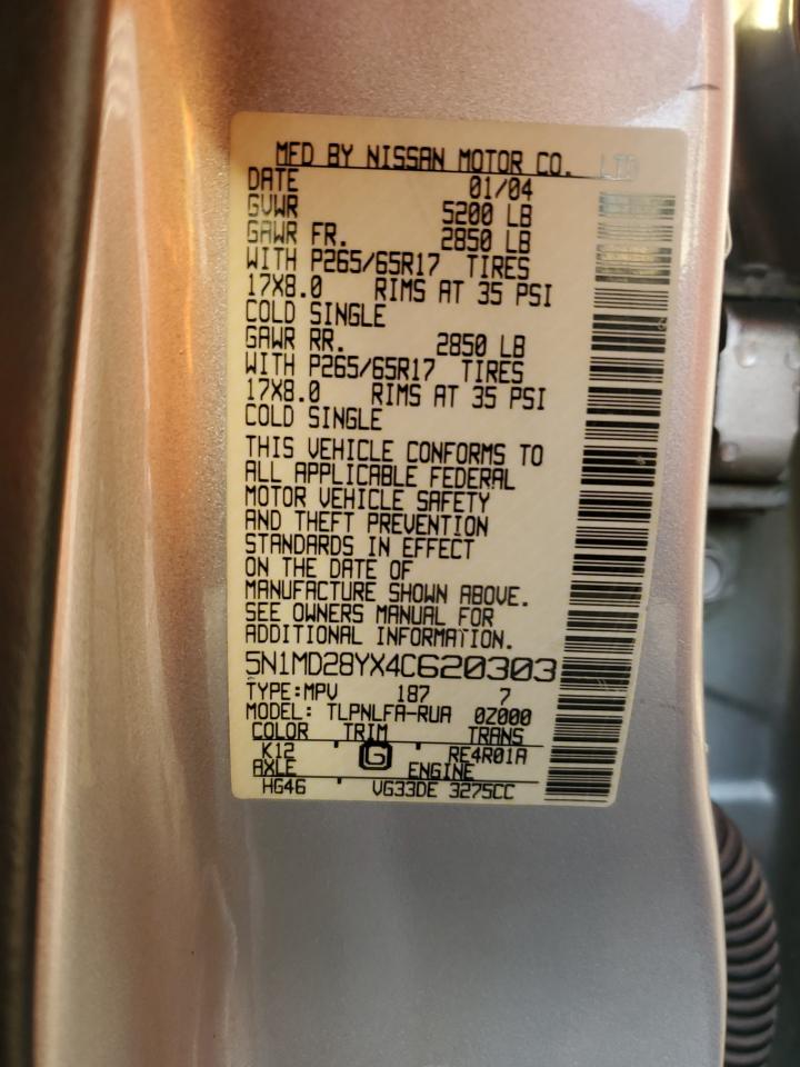 Lot #3304602521 2004 NISSAN XTERRA SE