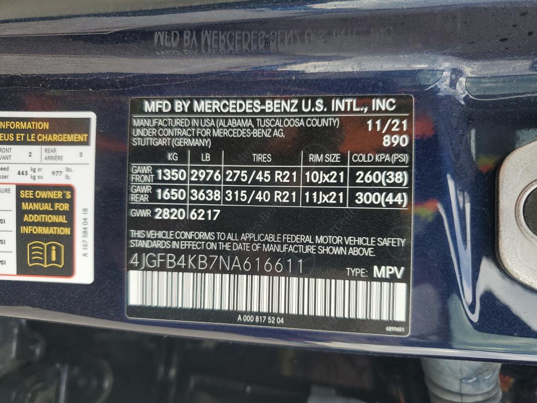 2022 MERCEDES-BENZ GLE 350 4M - 4JGFB4KB7NA616611