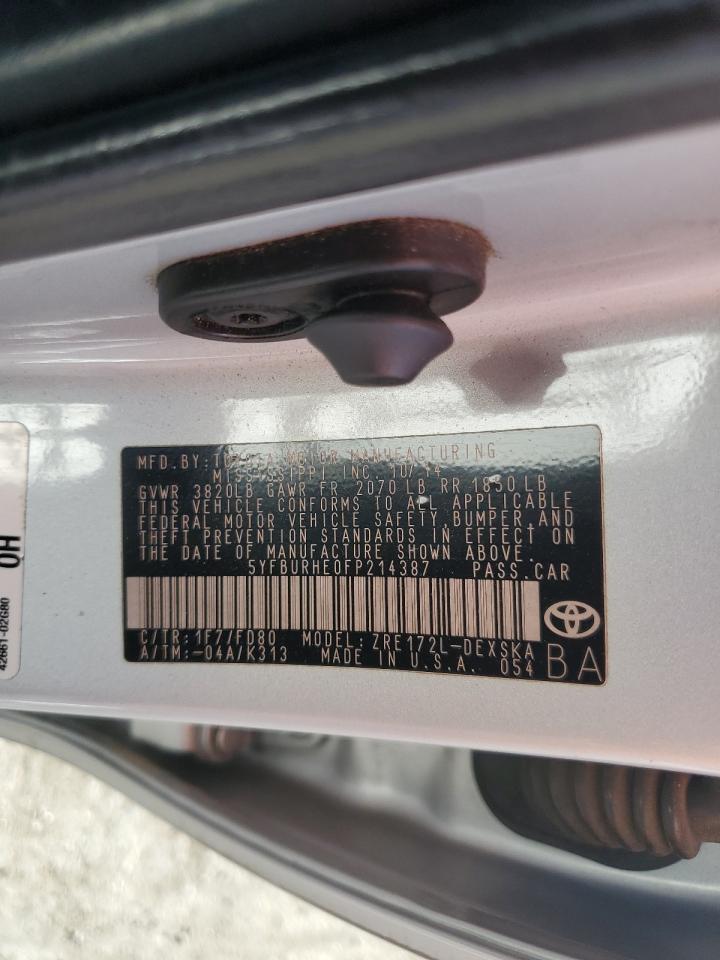 Lot #3297153505 2015 TOYOTA COROLLA L