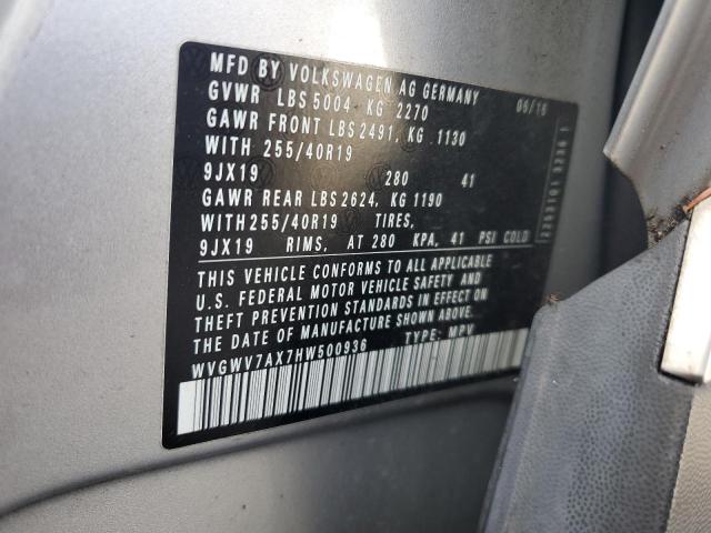 2017 VOLKSWAGEN TIGUAN SEL WVGWV7AX7HW500936