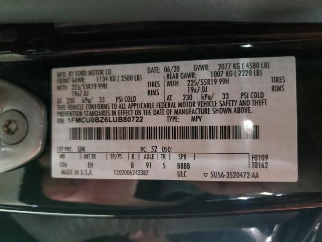 2020 FORD ESCAPE SE - 1FMCU0BZ6LUB80722