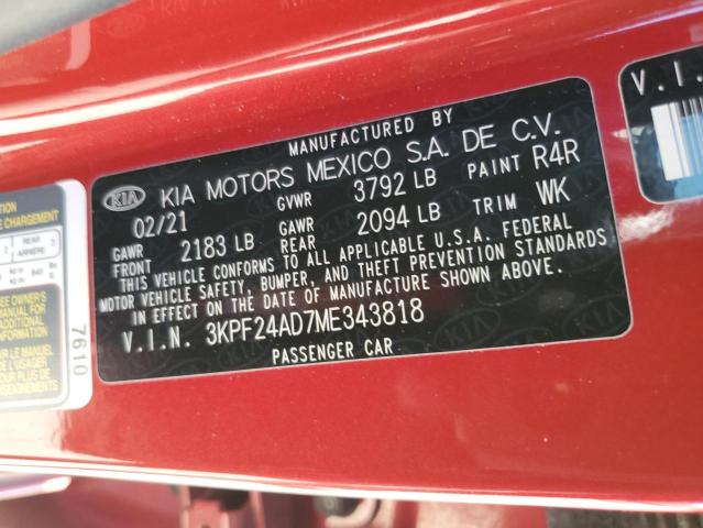 2021 KIA FORTE FE #3298083168