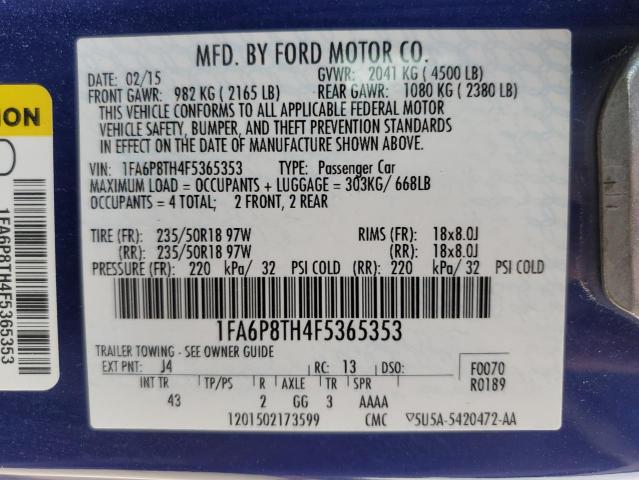 2015 FORD MUSTANG - 1FA6P8TH4F5365353