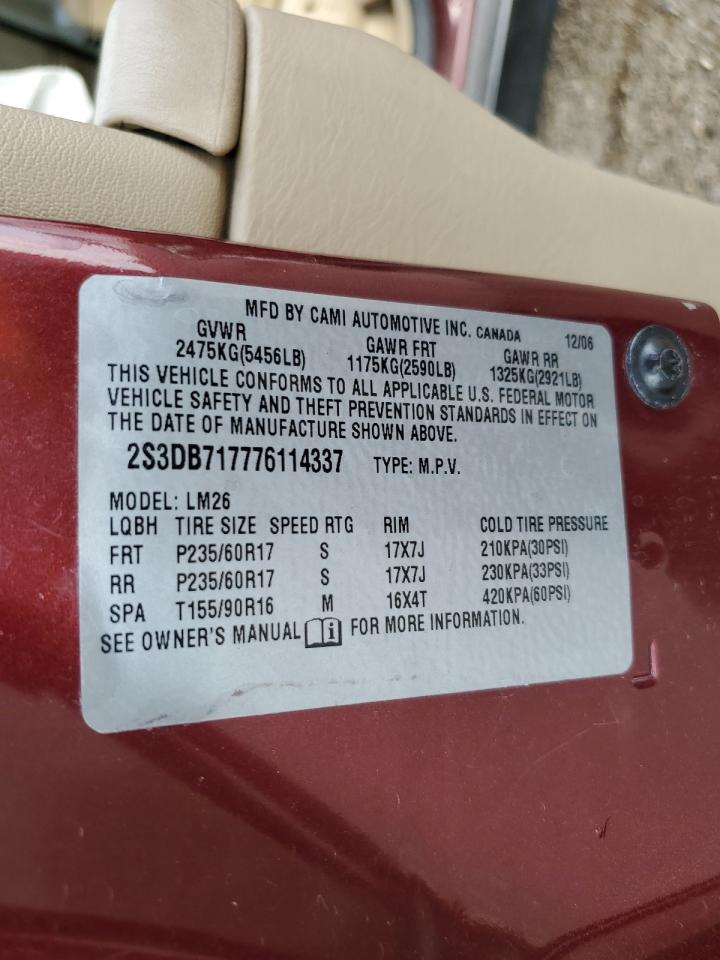 Lot #3303000605 2007 SUZUKI XL7 LIMITE