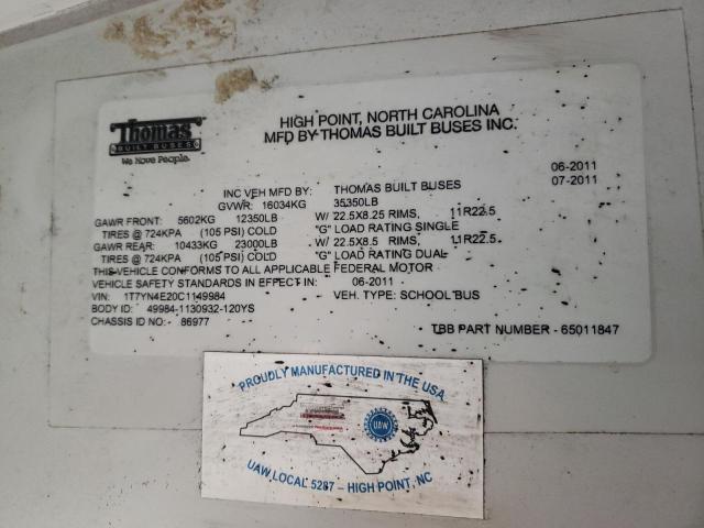 2012 THOMAS SAF-T-LINER HDX #3278639972